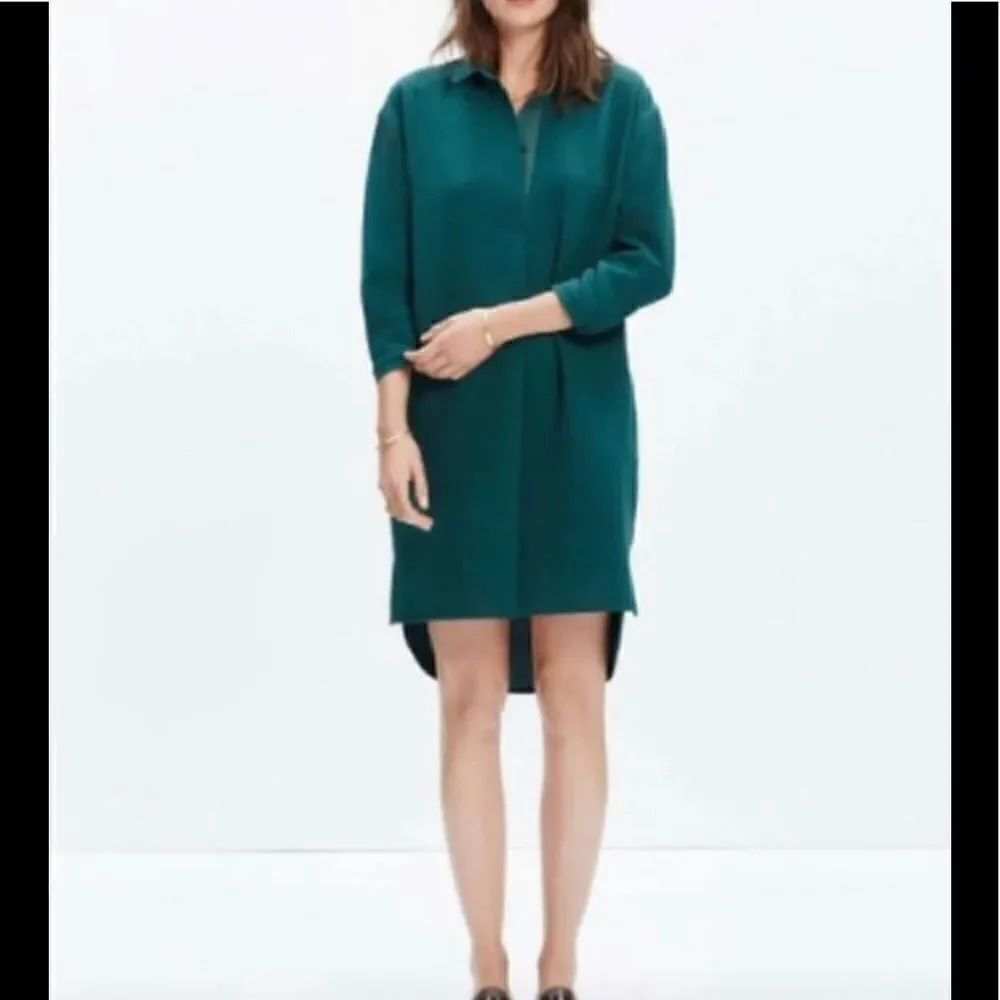 🎉👗HP👗🎉Madewell Moviehouse Shirtdress hunter green sz small
